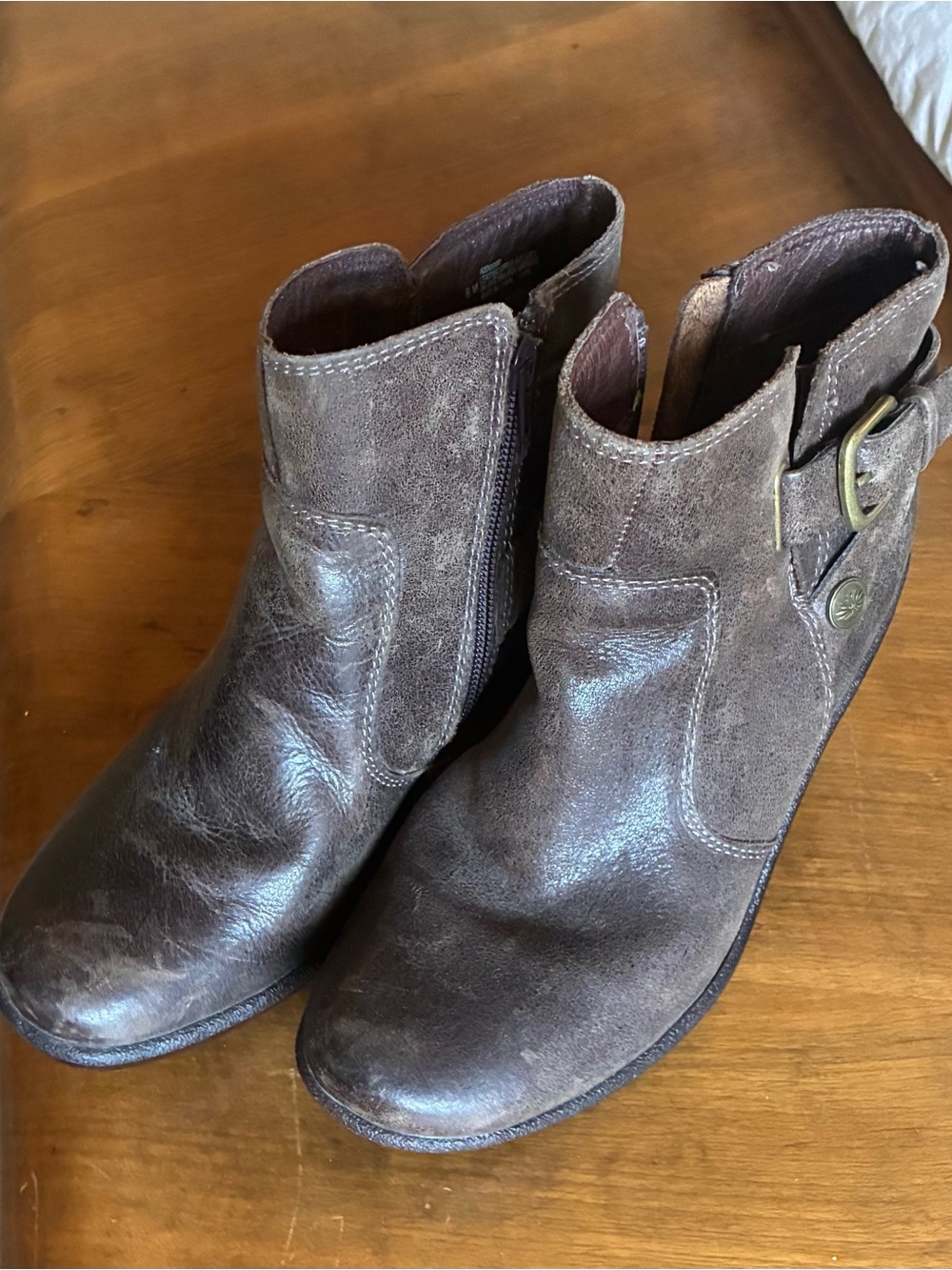 Montana West Brown Artisan Ankle Boots Western Style Distressed Leather